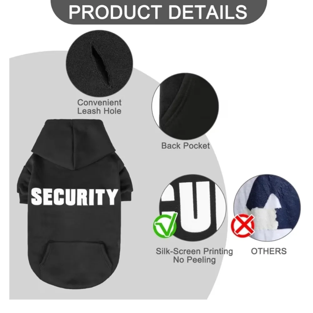 Security Black Dog Hoodie NWT
